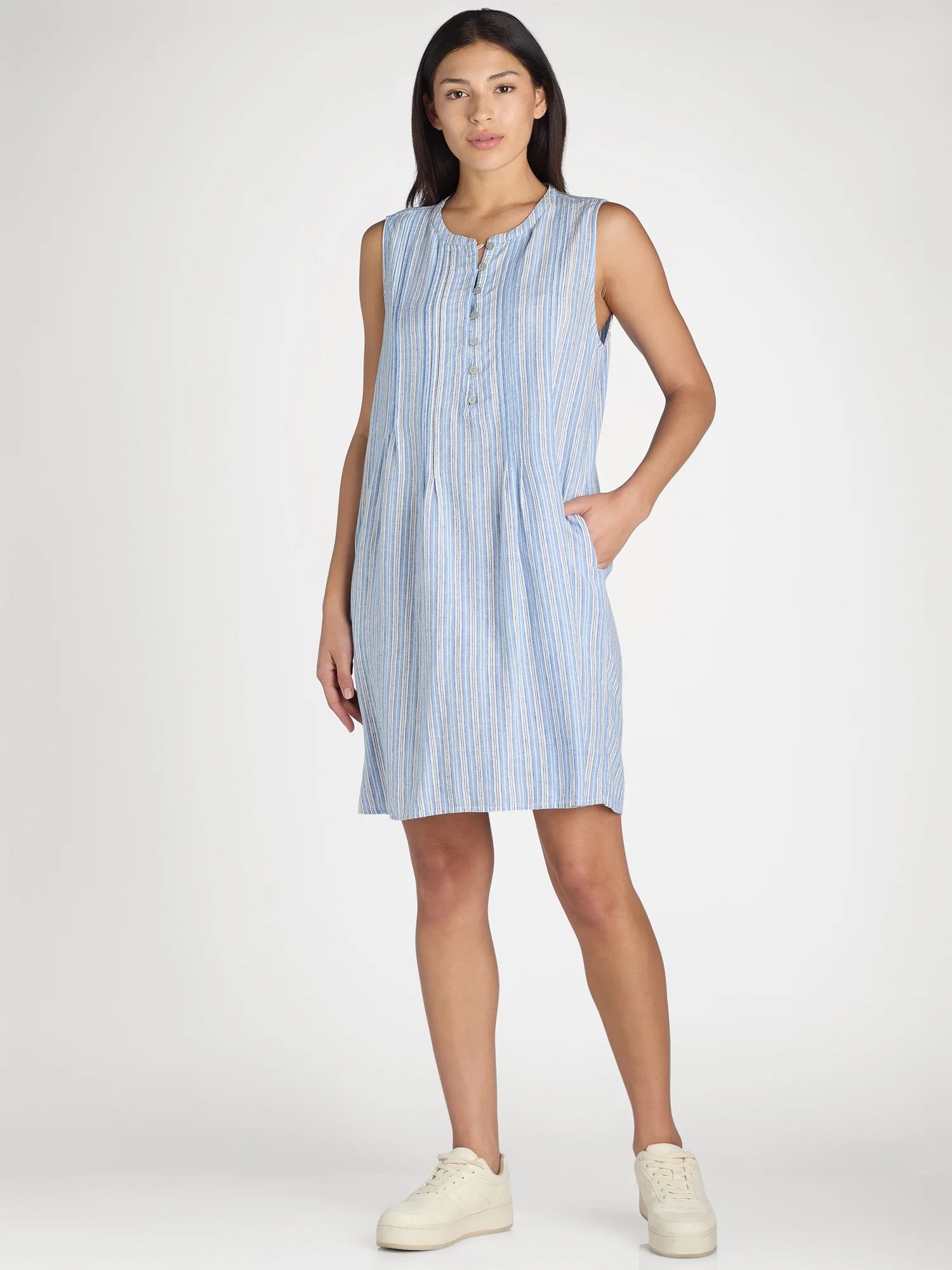 Time and Tru Women's Pintuck Mini Shift Dress, Sizes XS-XXXL | Walmart (US)