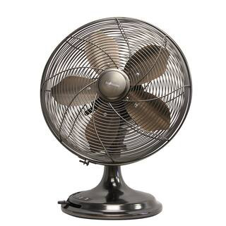 12 inch Bronze Retro Desk Pedestal Fan | The Home Depot