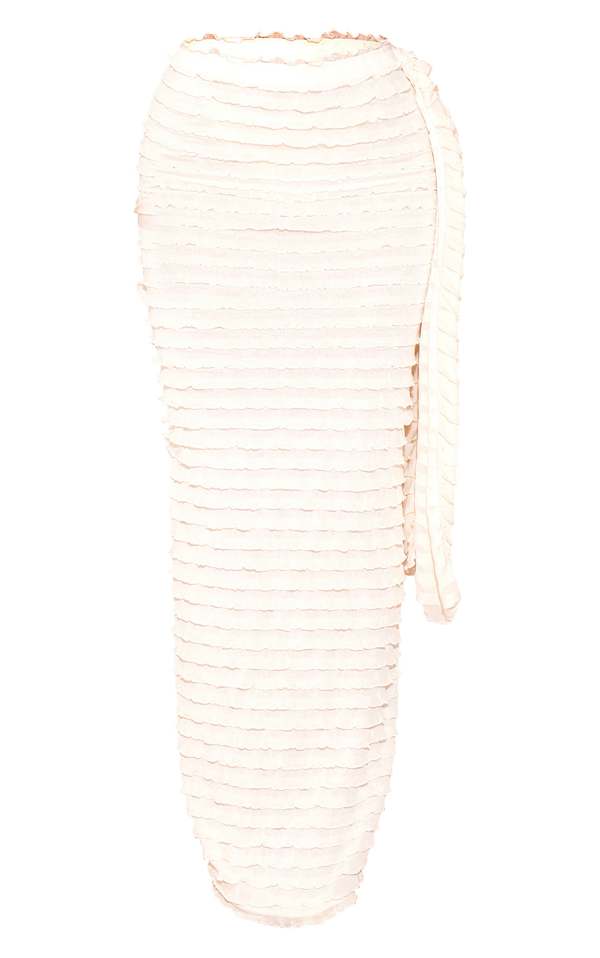 Nude Ruffle Textured Draped Detail Maxi Skirt | Pretty Little Thing (Australia & New Zealand)