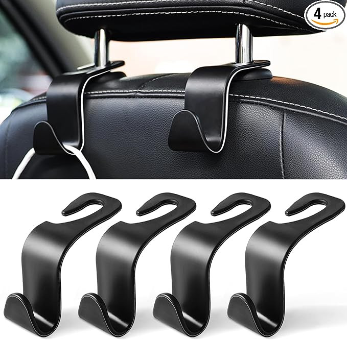 Car Seat Headrest Hook, Auto Seat Hook Hangers Storage Organizer Interior Accessories for Purse C... | Amazon (US)