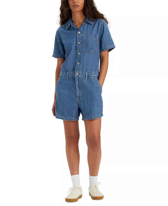 Women's Heritage Cotton Denim Romper | Macy's