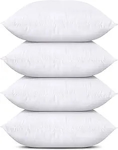 Utopia Bedding Throw Pillows (Set of 4, White), 18 x 18 Inches Pillows for Sofa, Bed and Couch De... | Amazon (US)