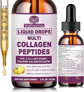 Liquid Collagen for Women & Men, Multi Hydrolyzed Collagen Peptides | Fast Acting Hidrolizado Col... | Amazon (US)