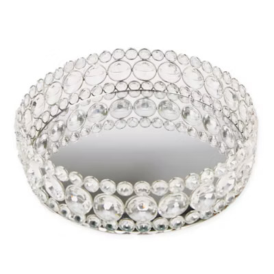 Mind Reader Large Crystal Mirror Tray in Metallic Silver | Bed Bath & Beyond