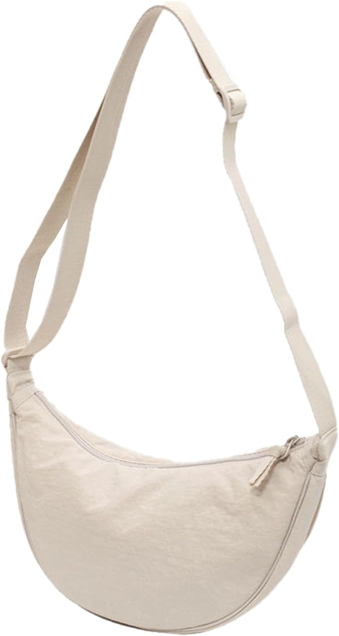 Crossbody Bag Nylon Crescent Bag Women Lightweight Small Hobo Bag with 2 Pack Inner Dumpling Bag ... | Amazon (US)