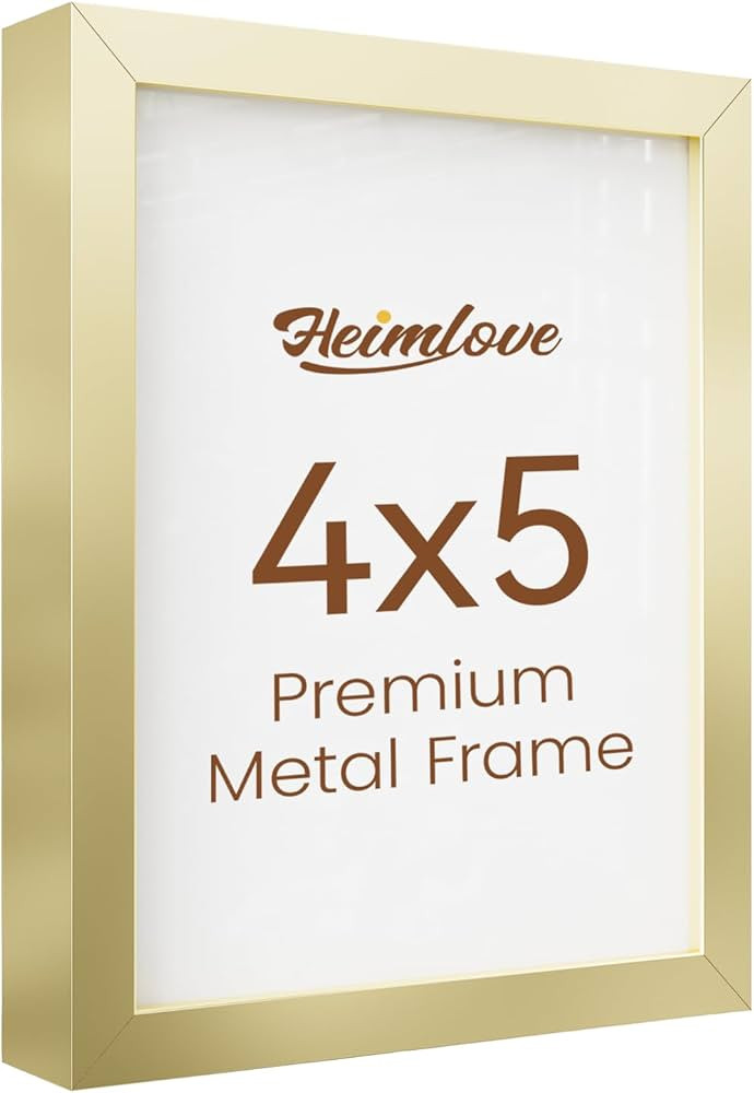 Heimlove 4x5 Aluminum Picture Frame, Metal Picture Frame for Wall Hanging or Tabletop, Photo fram... | Amazon (US)