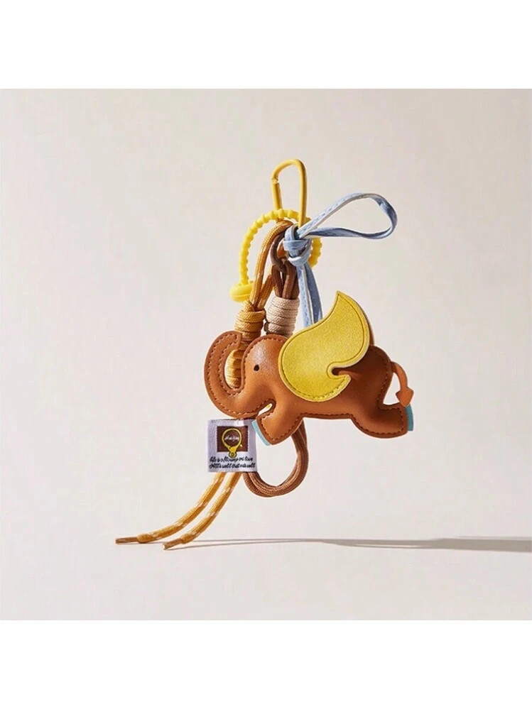Colored Pu Mascot Cute Fashionable 3d Elephant/Flying Elephant Keychain &Bag Ornament Ideal For Female Office Worer University Students Male College Students Suitable For Anniversary Valentines Day Gifts | SHEIN