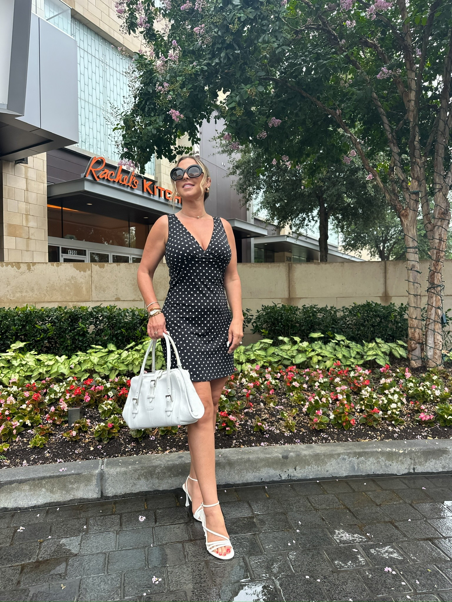 Sharing this adorable polka dot dress that is an Amazon find that is so chic! | love pieces like this that look so expensive and are actually budget friendly! I feel like anything polka dot feels very "French girl chic" and this dress nails it! I am wearing it here with my vintage white Loewe handbag, white heels, and also my Loewe sunglasses. I finished it off with my go to daily jewelry. All items linked⬆️

#Itkcreator #Itkfinds
#Itkwatchnow #amazon #amazonfinds #polkadot #summer #summerfinds #summerdress #summeroutfits #frenchinspired #frenchgirl #chicvibes

#LTKgrwm #LTKootd #LTKSeasonal