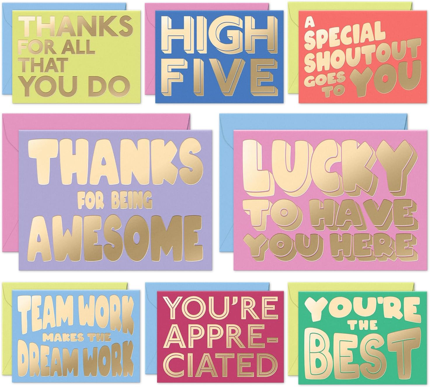Amazon.com: S&O Employee Appreciation Cards for Coworkers - 8 Designs - Assorted Thank You Cards ... | Amazon (US)