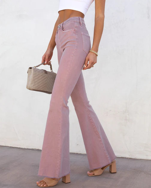 Autumn High Rise Bell Bottom Denim - Lilac | VICI