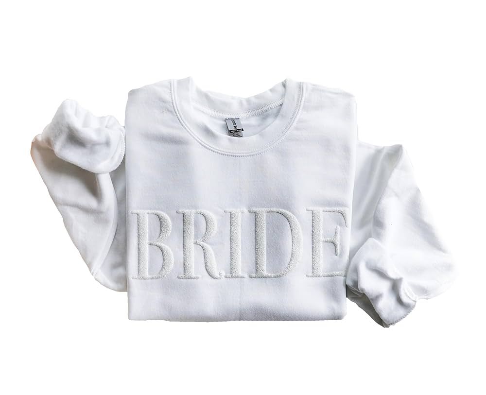 Up2ournecksinfabric Bride Sweatshirt Mrs Sweatshirt - Custom Mrs Sweatshirt - New Mrs - Honeymoon... | Amazon (US)