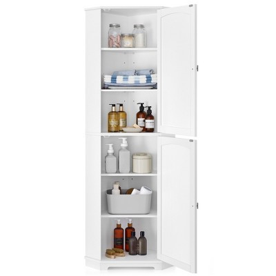 VASAGLE Corner Cabinet, Tall Corner Storage Cabinet with 2 Doors and 4 Adjustable Shelves, for Bathroom Kitchen Living Room, Modern Farmhouse Design, | Target