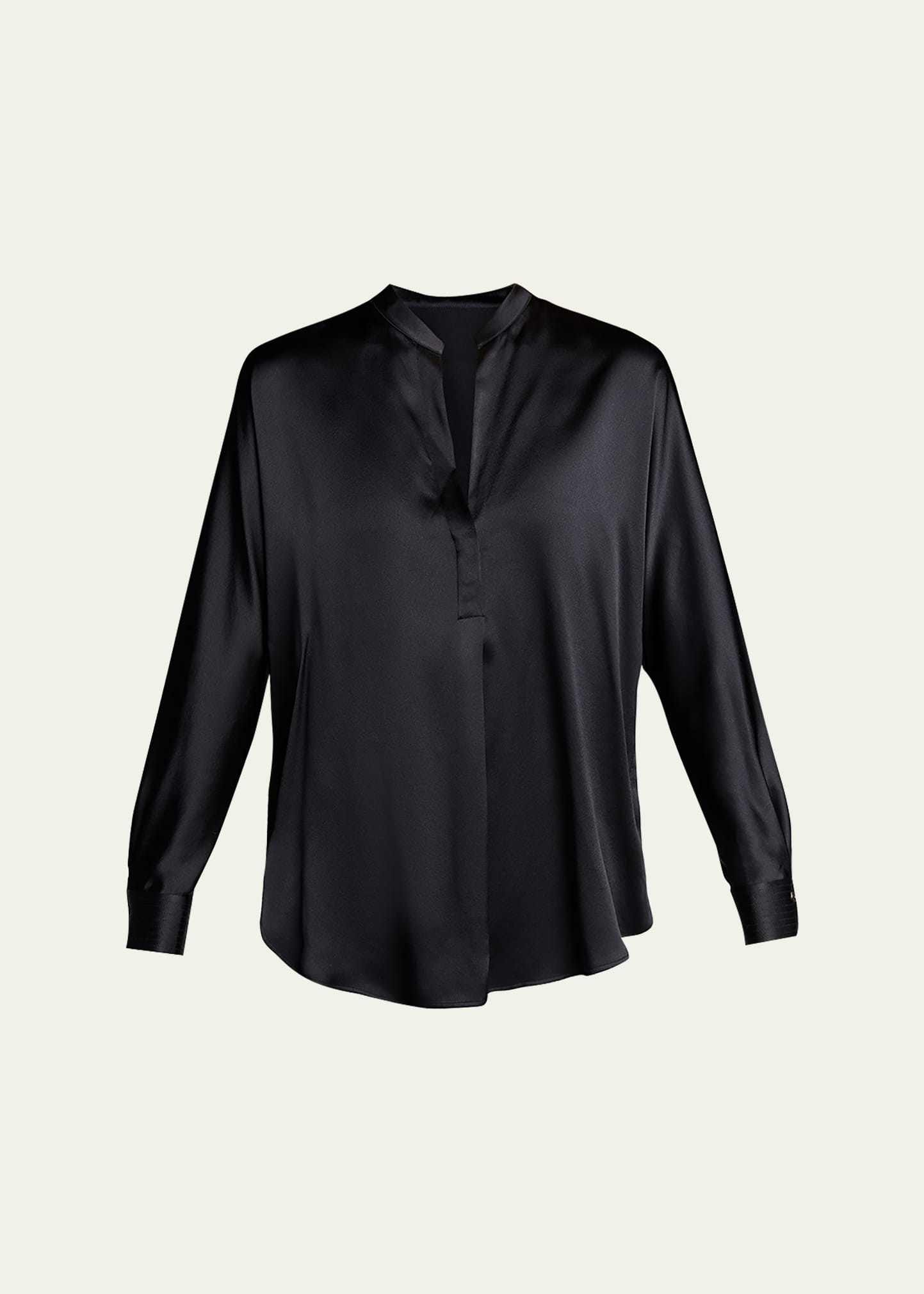 Silk Band-Collar Blouse | Bergdorf Goodman
