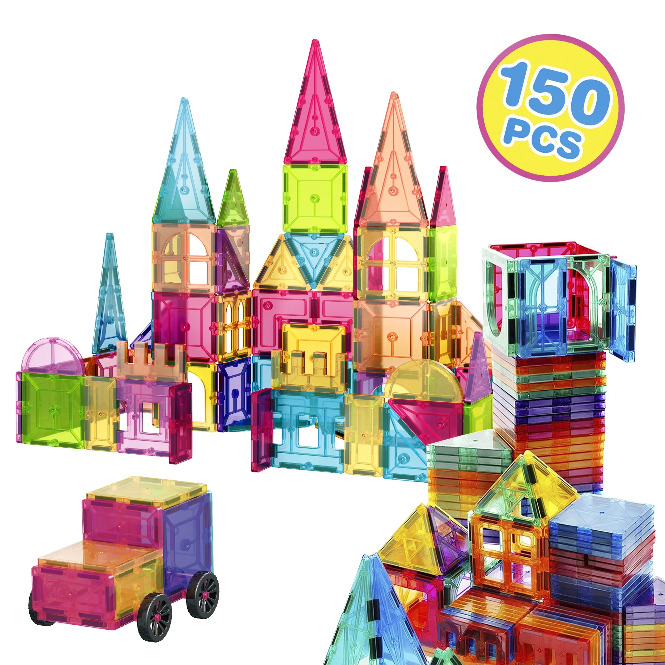 Contixo STEM 3D Magnetic Construction Building Tiles, 150 Pieces | Walmart (US)
