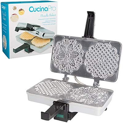 Pizzelle Maker- Polished Electric Pizzelle Baker Press Makes Two 5-Inch Cookies at Once- Recipes ... | Amazon (US)