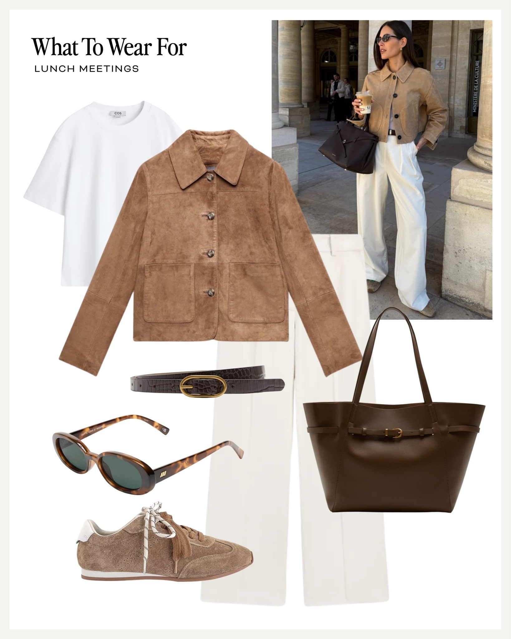 Autumn outfit inspo 🤎🍂

Suede jacket, neutral style, suede trainers, white trousers

#LTKautumn