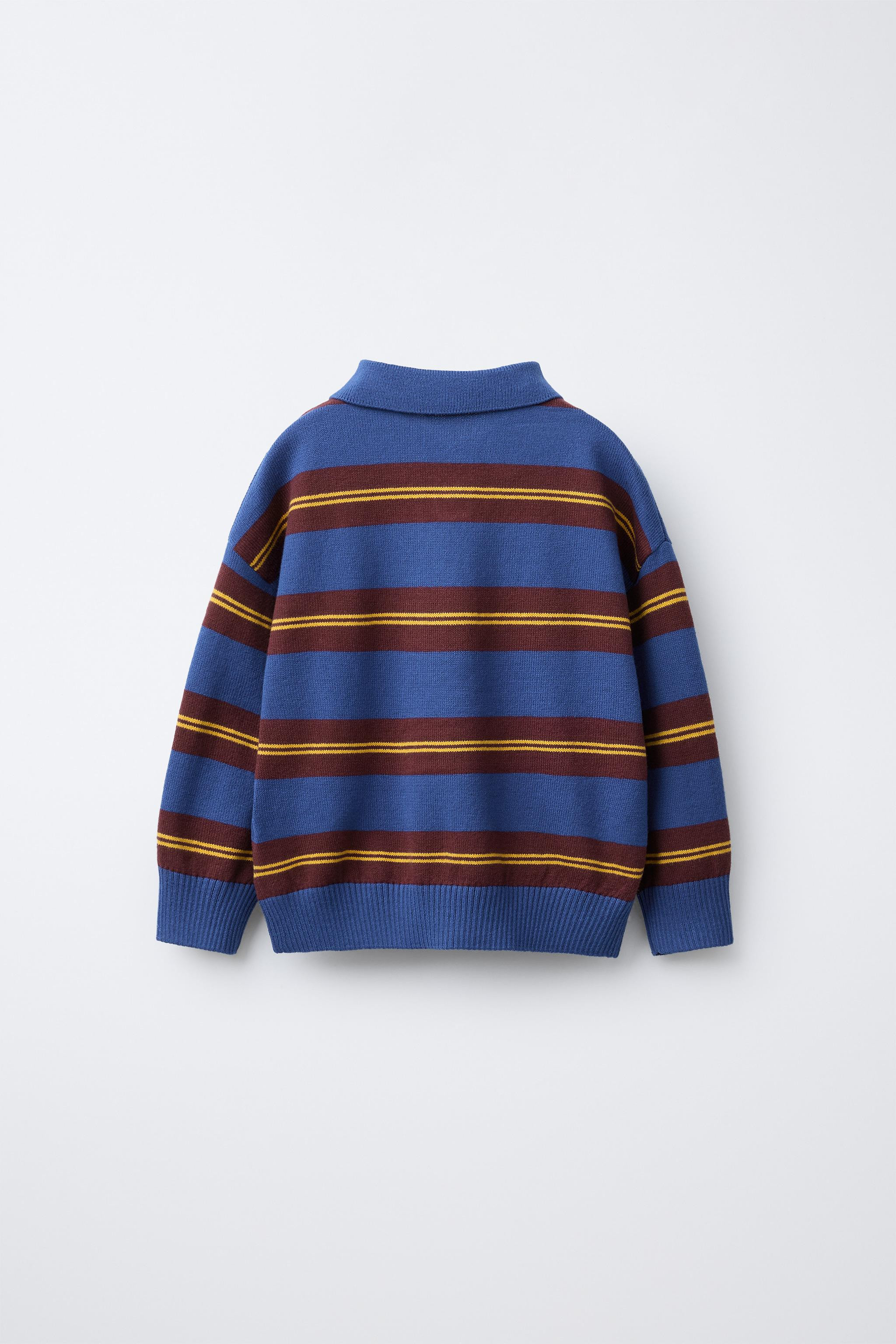 STRIPED KNIT POLO SHIRT | Zara US