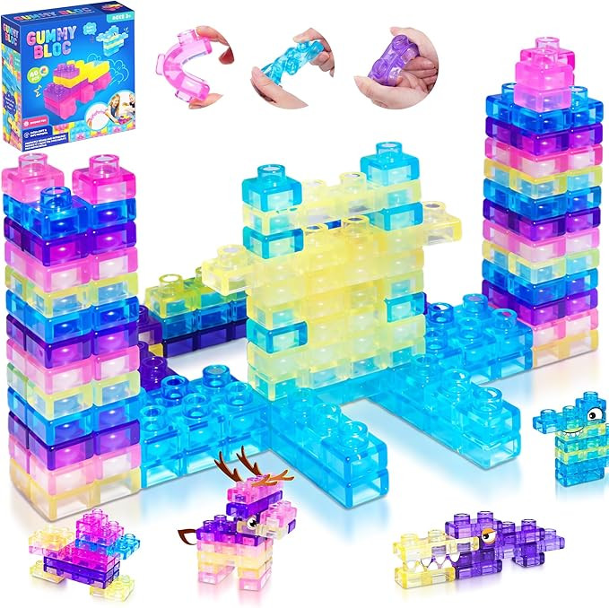JOY SPOT! 40 PCS Sensory Soft Building Blocks for Toddlers, Kids Montessori Squishy Stacking Toy ... | Amazon (US)