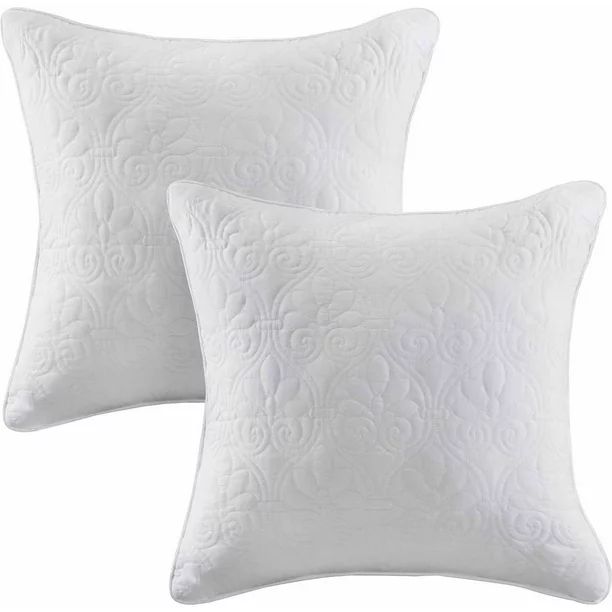 Home Essence Vancouver Quilted Square Pillow Pair - Walmart.com | Walmart (US)