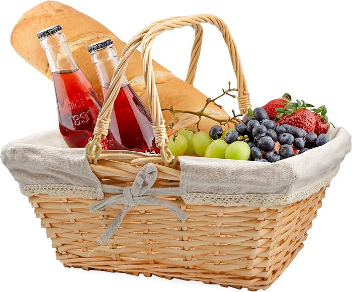 Cornucopia Brands Rectangular Wicker Basket w/Handles (Natural), Easter Basket, Fall Decor, Flowe... | Amazon (US)