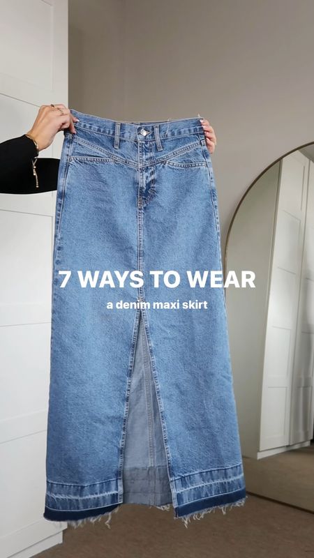Ways to wear a denim maxi skirt. 

I’m wearing a size 8 in this Mango denim long skirt. I’d say it fits true to size but bear in mind it doesn’t have much stretch.

#LTKunder50 #LTKeurope #LTKstyletip