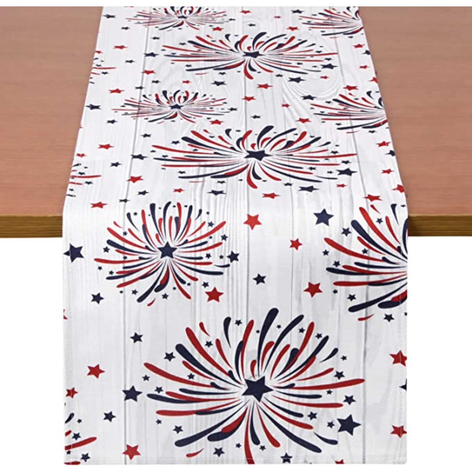 The Holiday Aisle\u00ae Fireworks Table Runner 4Th Of July Patriotic Memorial Day Independence Da... | Wayfair North America