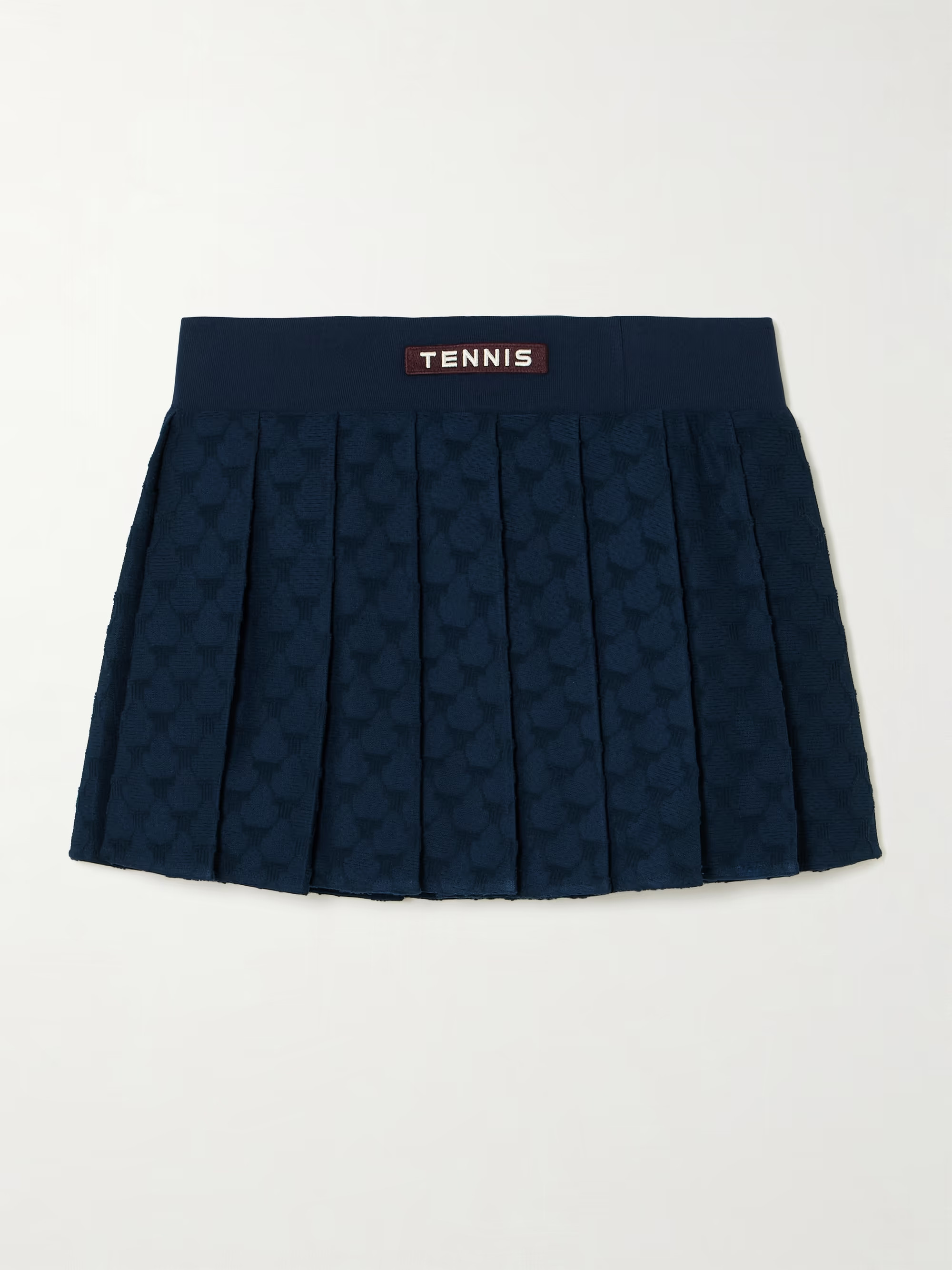 Appliquéd pleated terry-jacquard tennis skirt | NET-A-PORTER (US)