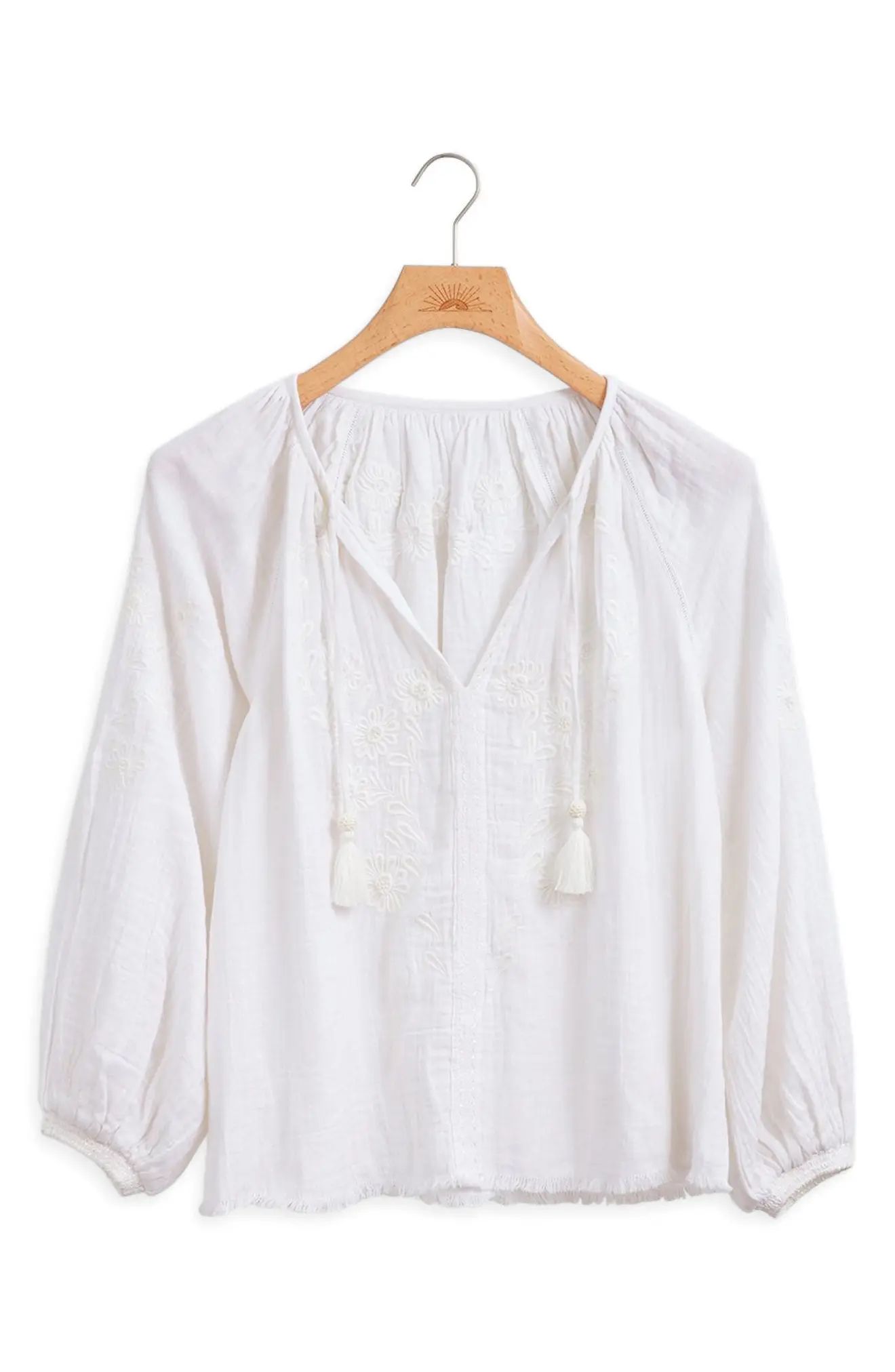 Women's Faherty Blossom Blouse, Size Large - White | Nordstrom