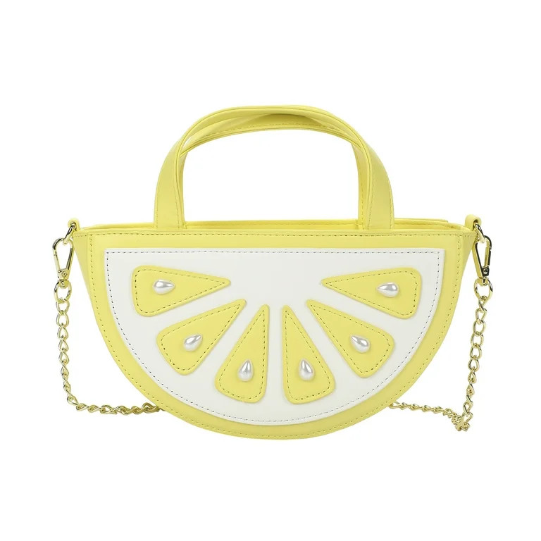 Packed Party Women's Lemon Slice Shaped Crossbody Bag, Yellow | Walmart (US)