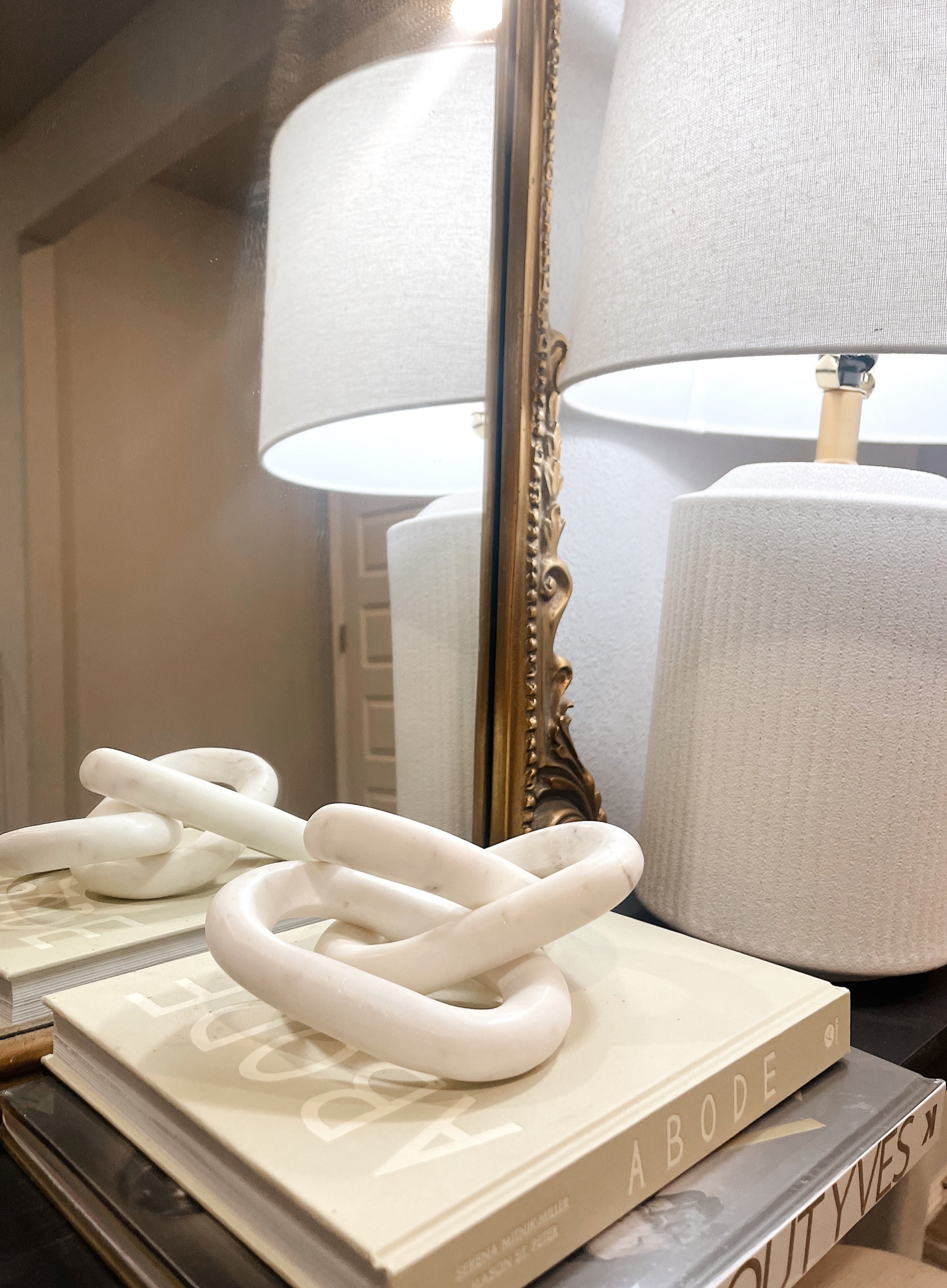 console table decor 🤍 loving this marble link from Amazon! 
amazon decor, white marble decor, coffee table books, modern decor, white lamp, amazon home finds, modern accents, table decor

#LTKhome #LTKFind #LTKunder50