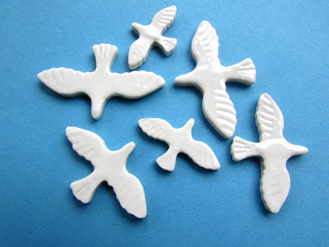 ceramic mosaic bird tiles, 6 handmade mosaic pieces, mosaic supplies  cardmaking or similar craft... | Etsy (US)