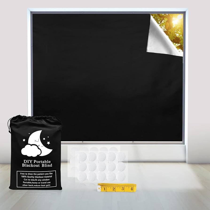Blackout Curtains, Portable Window Curtain Shade 100% Black Out Room Darkening Light Blocking Dra... | Amazon (US)