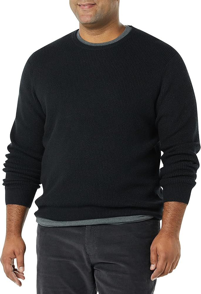 Amazon Essentials Men's Long-Sleeve Soft Touch Waffle Stitch Crewneck Sweater | Amazon (US)