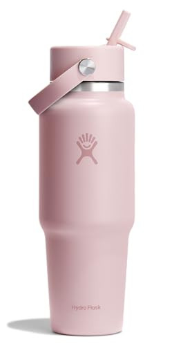 Hydro Flask Travel Water Bottle - Insulated Stainless Steel - Wide Straw Lid, Non Spill, Leakproof in 32 Oz Trillium Pink | Amazon (US)