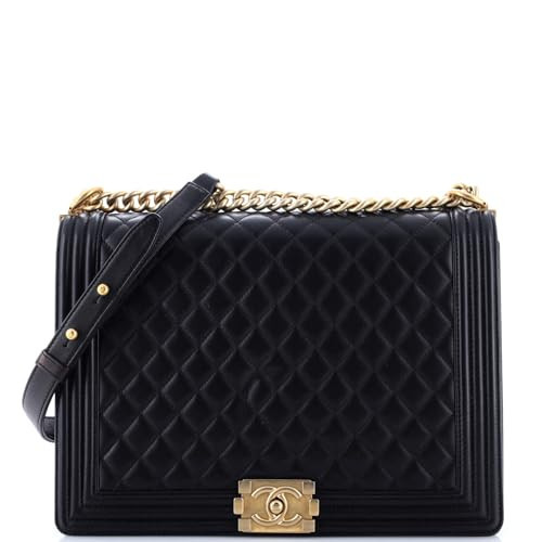 Chanel, Pre-Loved Boy Flap Bag Quilted Calfskin Large, Black | Amazon (US)