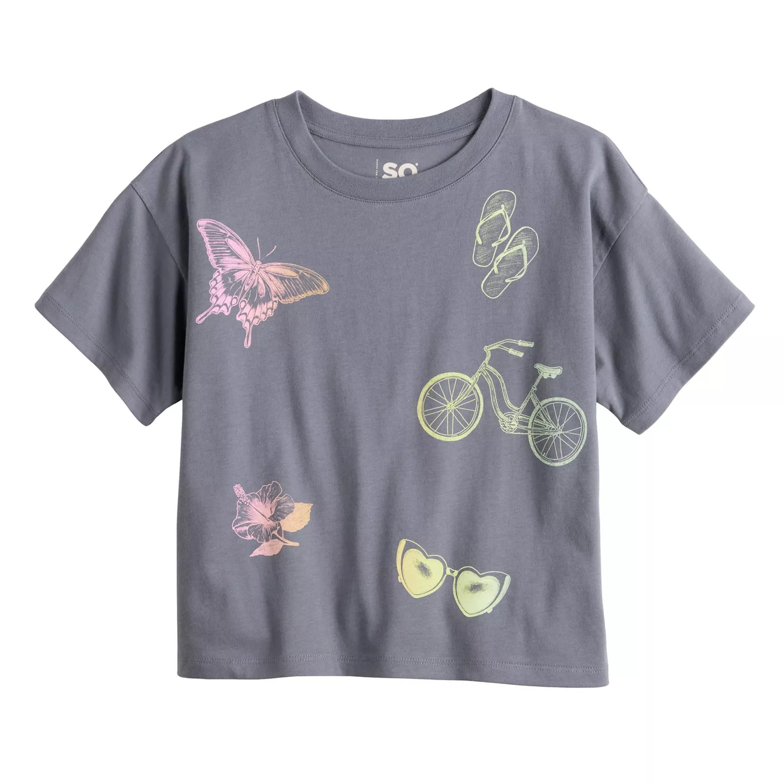 Girls 6-20 SO® Short Sleeve Boxy Graphic Tee in Regular & Plus Size | Kohl's