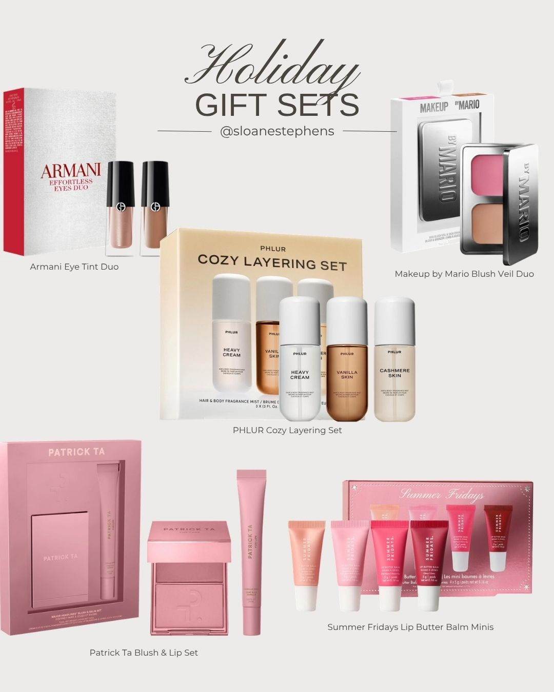 Holiday gifting, sorted 🎁 The prettiest beauty gift sets of the season, from Armani eye tints and Makeup by Mario blush to the PHLUR Cozy Layering Set, Patrick Ta and Summer Fridays lip minis. Perfect for her (or for you). #holidaygifts #giftsforher #beautygiftsets #sephora #giftguide #makeup

#LTKSeasonal #LTKBeauty
