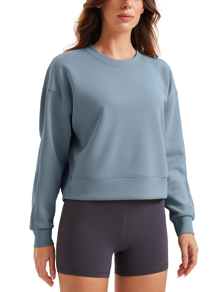 CRZ YOGA Womens SoftAura Crewneck Sweatshirt Long Sleeve Workout Casual Pullover Basic Fall Tops | Amazon (US)