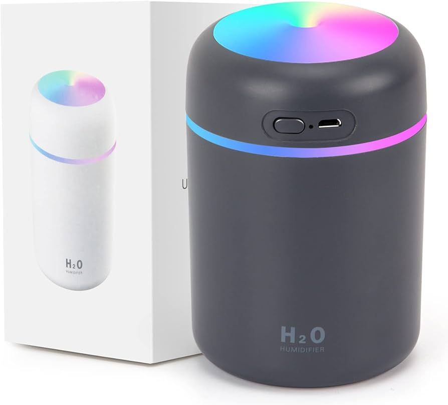 Colorful Cool Mini Humidifiers with LED Night Light, USB 300ml Mist Humidifiers for Car Office Ro... | Amazon (US)