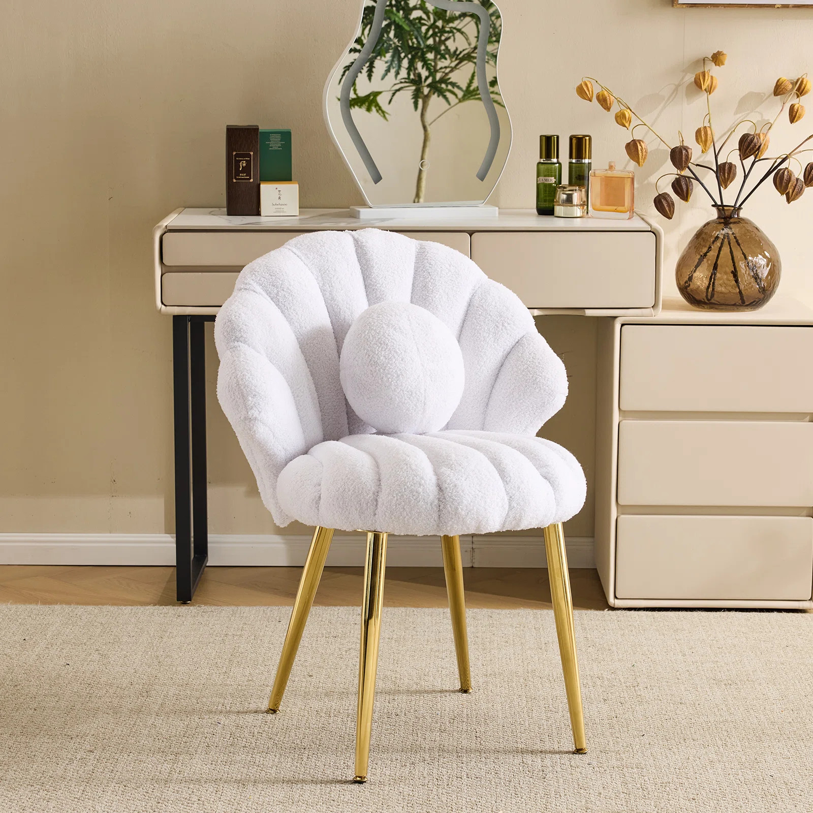 Lemley Shell-Shaped Vanity Chair | Wayfair North America