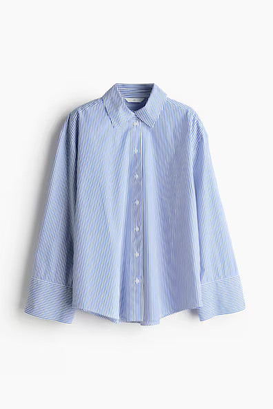 H & M - Gestreifte Baumwollbluse - Blau - Damen | H&M (DE, AT, CH, NL, FI)