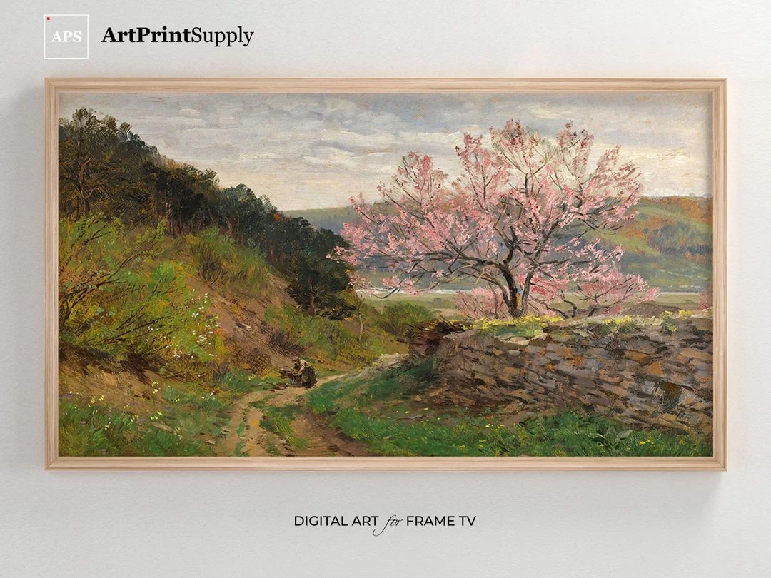 Samsung Frame TV Art Spring Landscape Oil Painting, Digital Download Spring Art for Frame TV 4K, ... | Etsy (US)