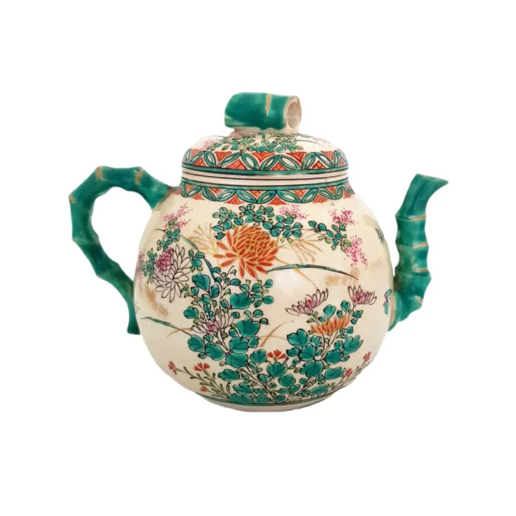 Antique Japanese Meiji Kyo Satsuma Stonewear Teapot, 1900s | Chairish