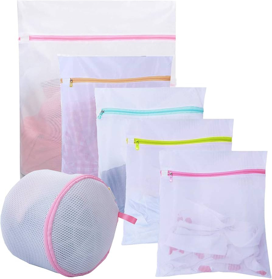 JClover Mesh Laundry Bags for Delicates with Premium Zipper, Lingerie Bags for Laundry, Travel St... | Amazon (CA)