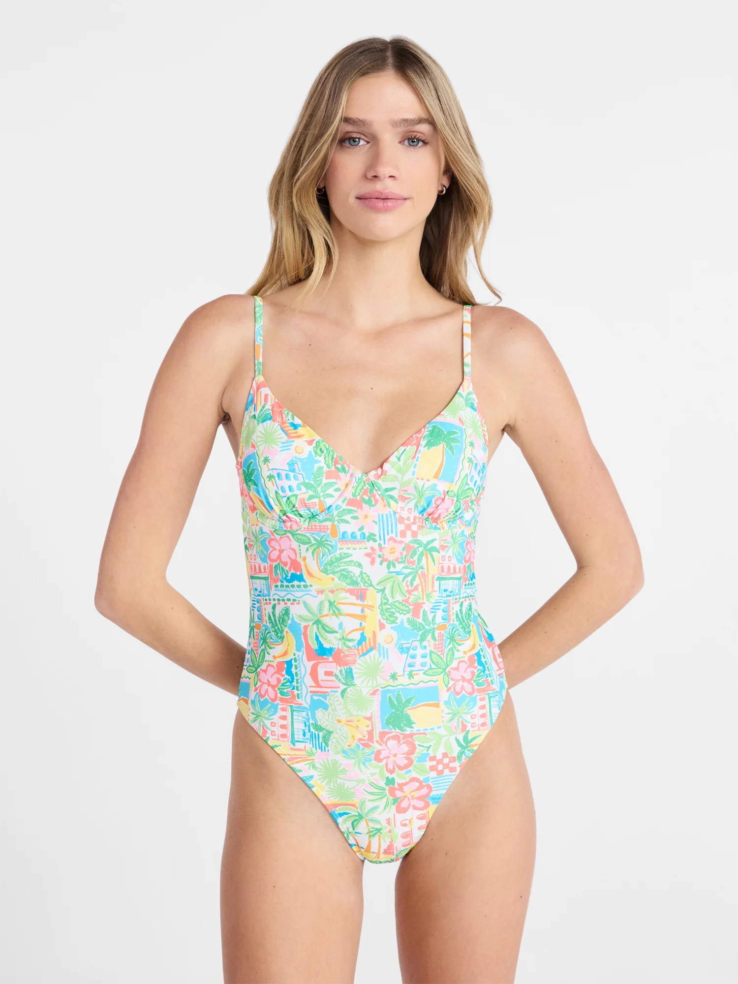 No Boundaries Underwire One Piece Swimsuit, Women's XXS-XXL | Walmart (US)