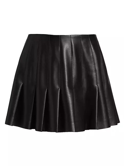 Carter Vegan Leather Pleated Miniskirt | Saks Fifth Avenue
