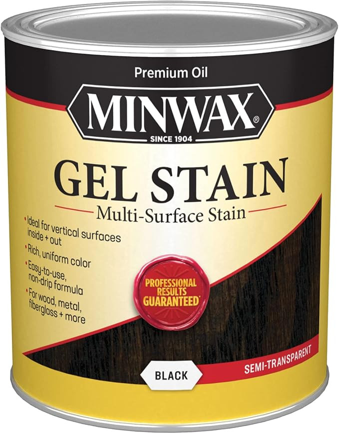 Minwax Gel Stain for Interior Wood Surfaces, Quart, Black | Amazon (US)