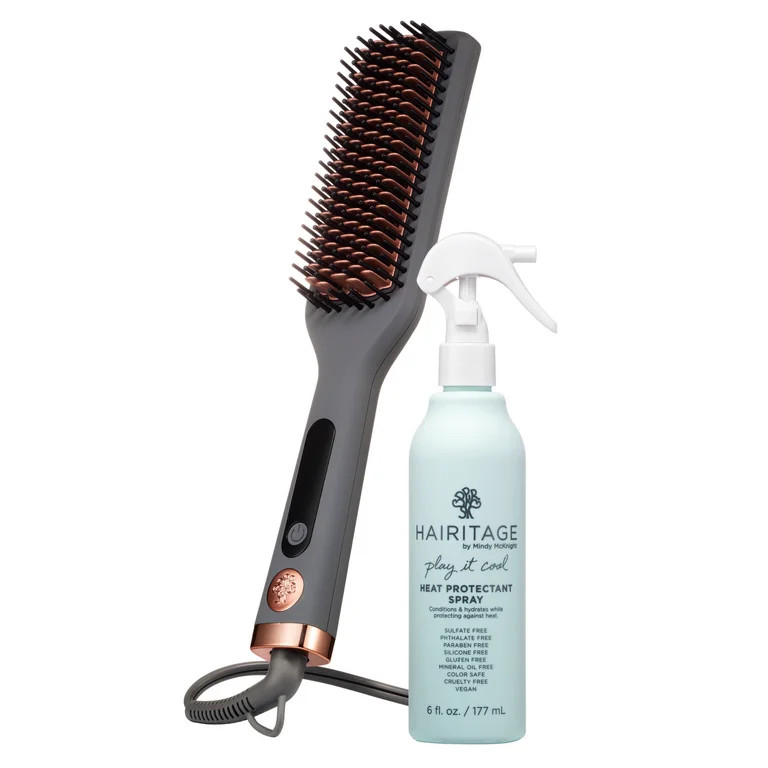 Hairitage Hair Tools Set: Ceramic Heated Blow Dryer Brush Straightener and Play It Cool Argan Oil... | Walmart (US)
