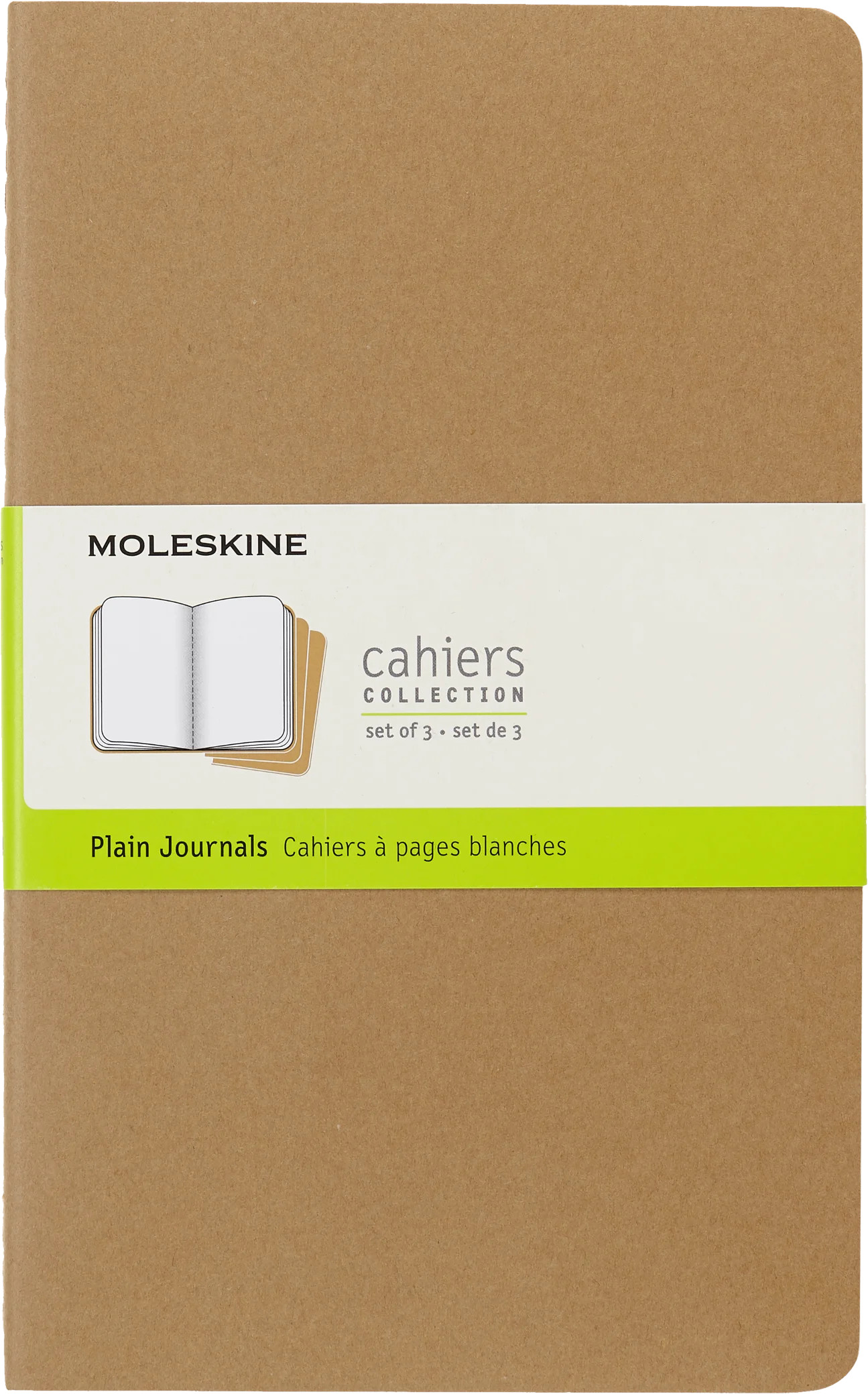 Moleskine Cahier Journals (Set of 3), Large (5" x 8.25"), Plain, Kraft Brown | Walmart (US)