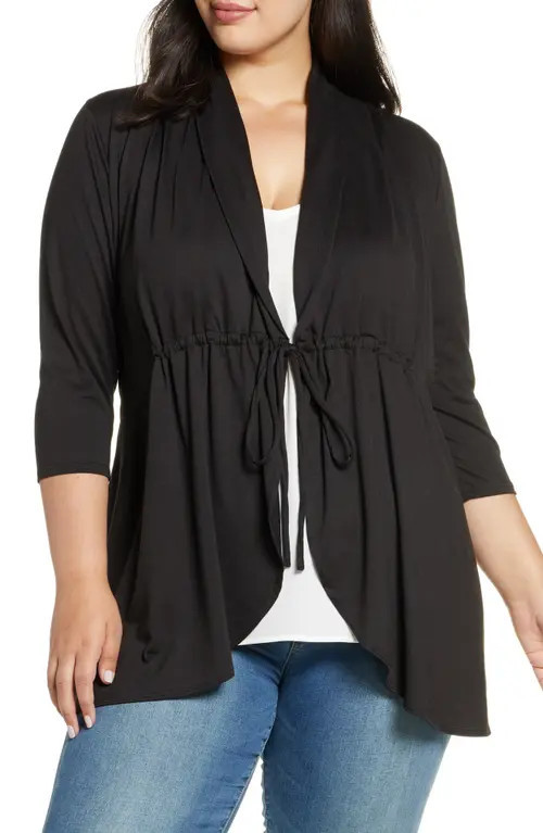 Kiyonna Sunset Stroll Cardigan in Black Noir at Nordstrom, Size 1X | Nordstrom